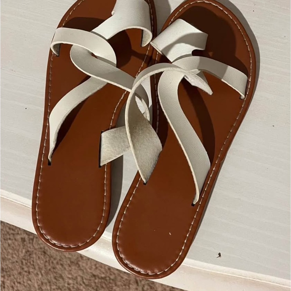 Elegant White Leather Sandals